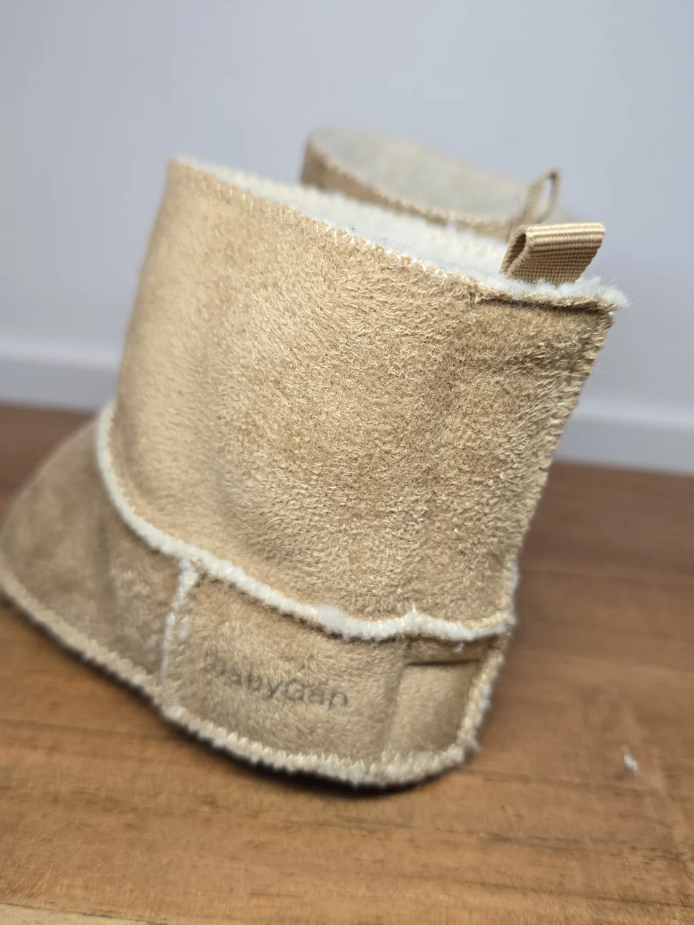 GAP Beige Faux-Suede Baby Booties 6-12M